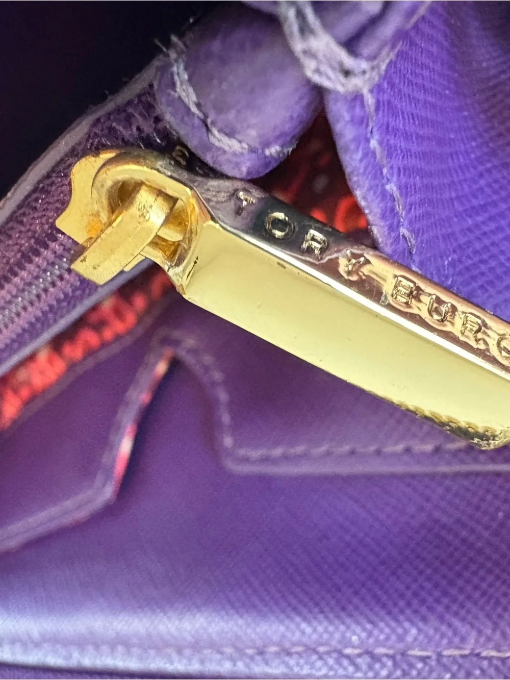 Tory Burch Deep Purple Zip-Around Continental Wallet